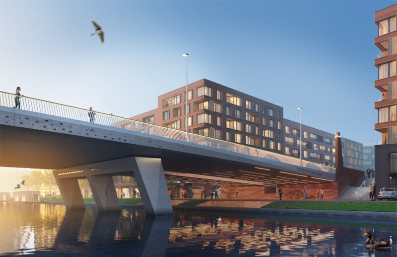New Bridge over Duivendrechtsevaart Amsterdam